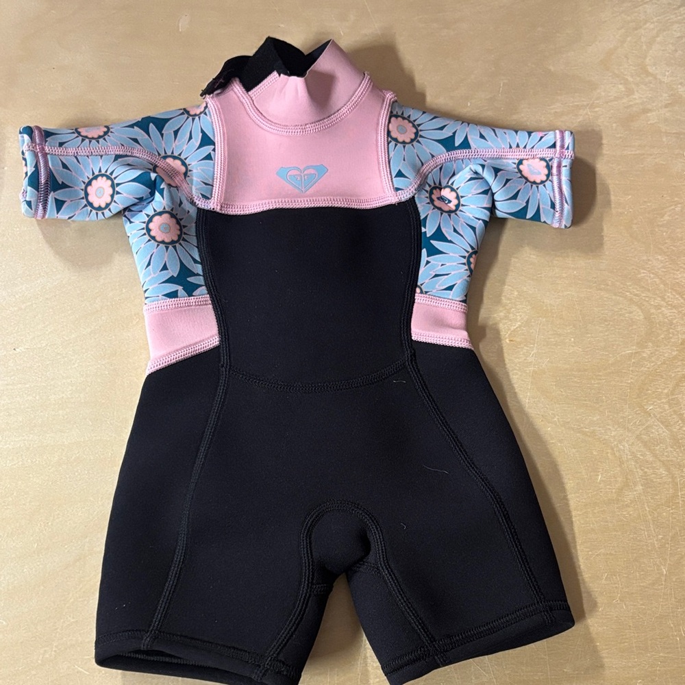 Roxy Kids Floral Swim wetsuit - Pink and Black